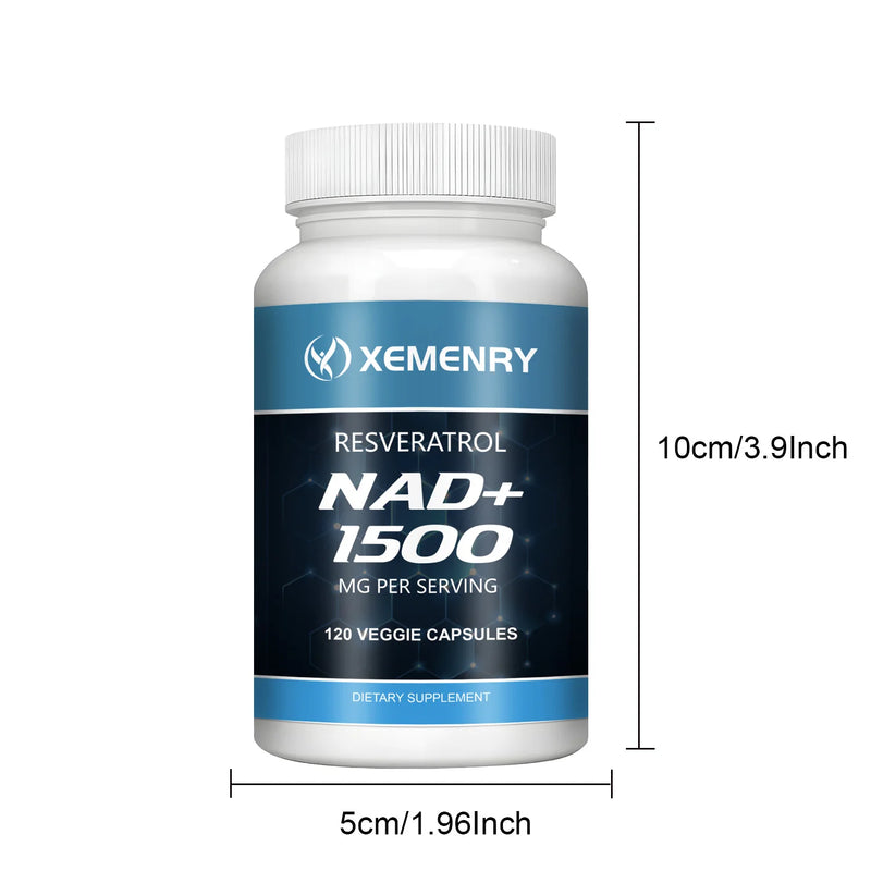 Resveratrol NAD+ 1500 mg XEMENRY – Cápsulas de energía y longevidad