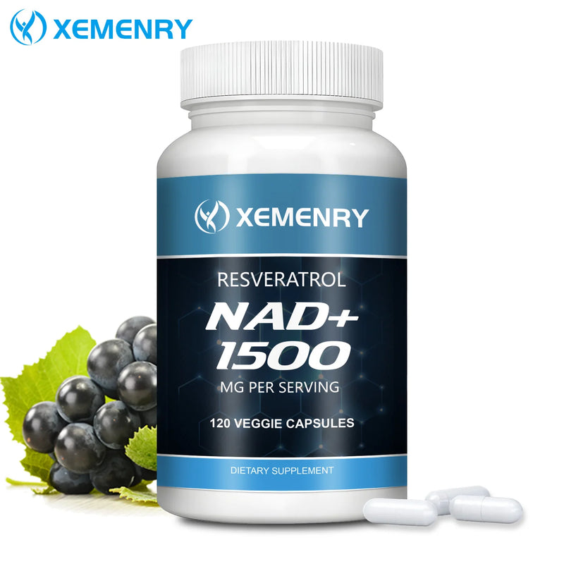 Resveratrol NAD+ 1500 mg XEMENRY – Energia e Longevidade em Cápsulas