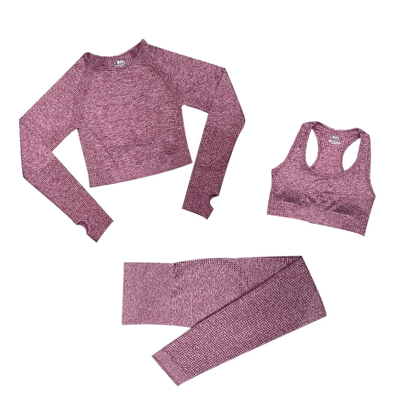 Conjunto de yoga fitness para mujer - 3 piezas