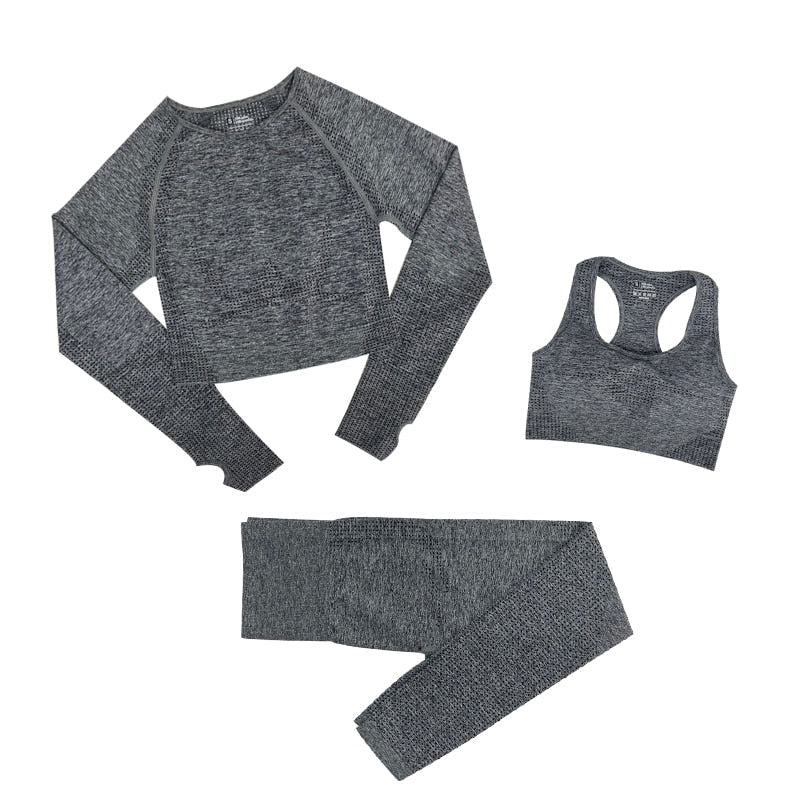 Conjunto de yoga fitness para mujer - 3 piezas