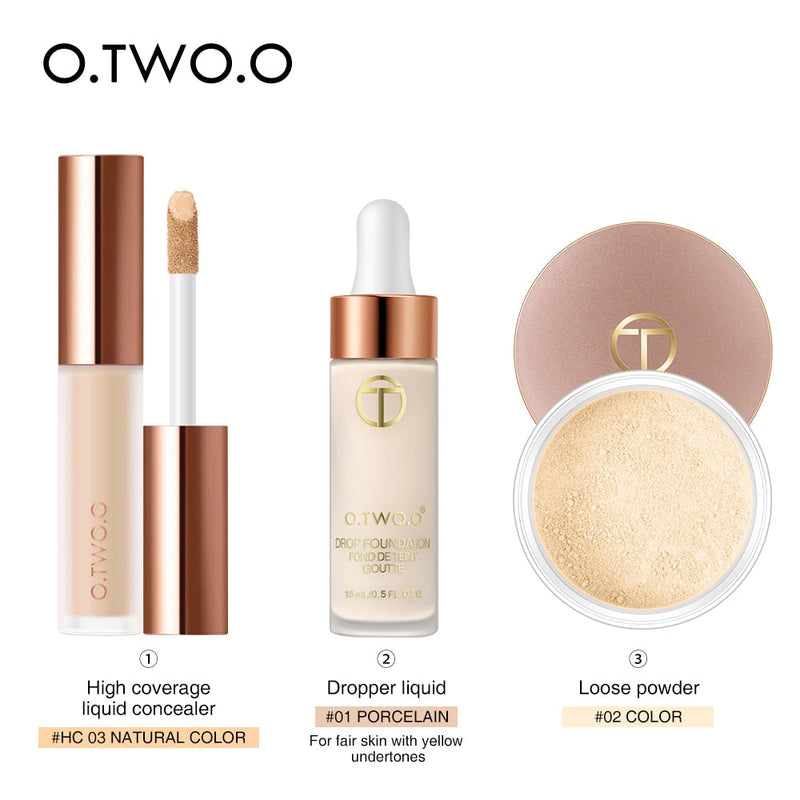 O.TWO.O Facial Makeup Kit - Concealer, Foundation and Powder