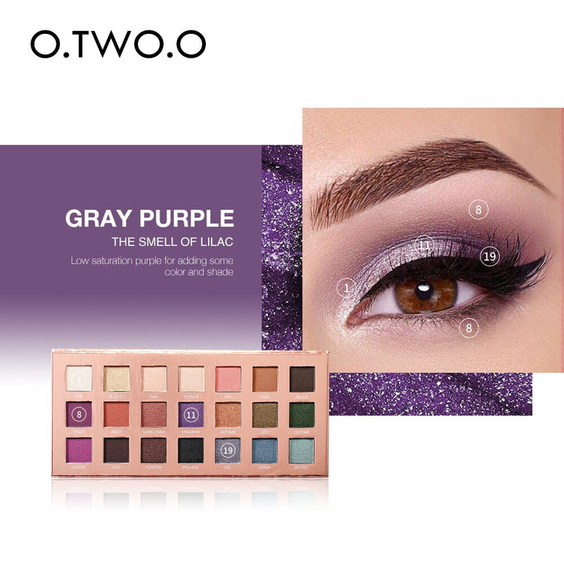 Paleta de sombras de ojos con purpurina O.TWO.O - 21 colores 