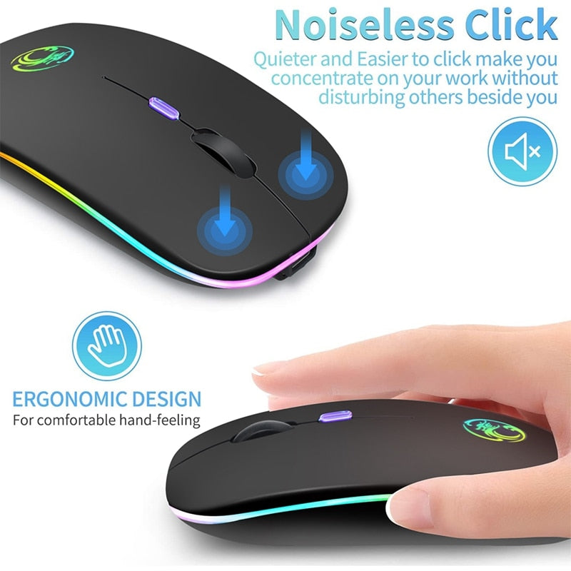 iMice Rechargeable RGB Bluetooth Wireless Mouse 