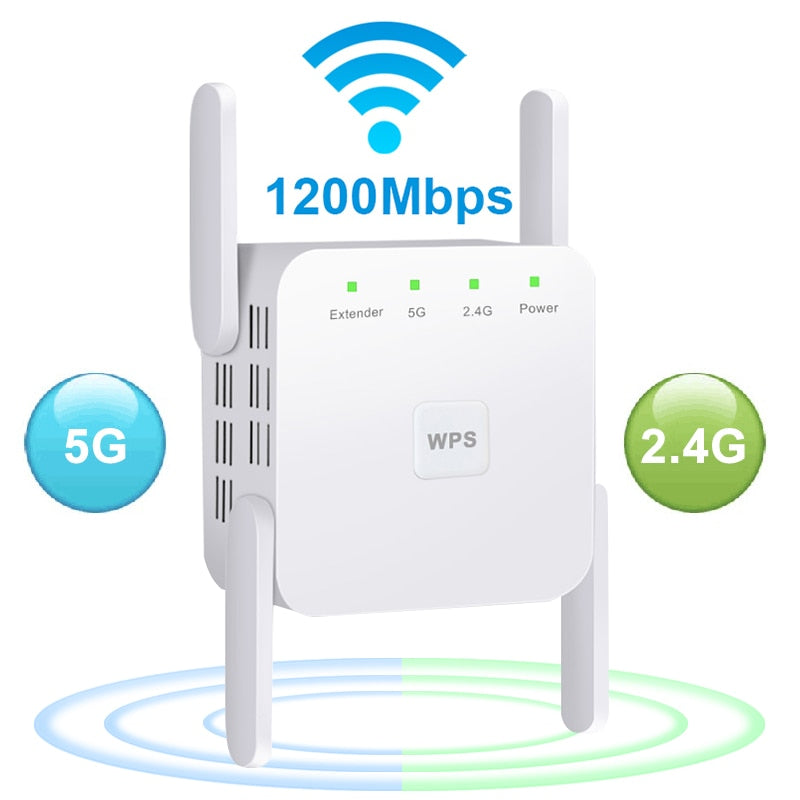 Repetidor WiFi inalámbrico 2,4 G 5 Ghz 1200 Mbps 