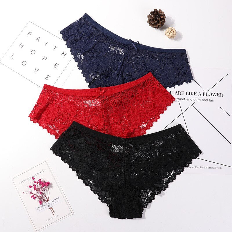 Sexy Lace Panties - 3-piece set 