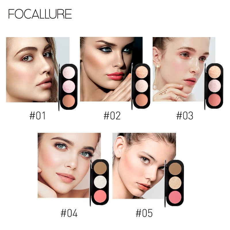 Focallure Highlighter Palette - 3 Colors