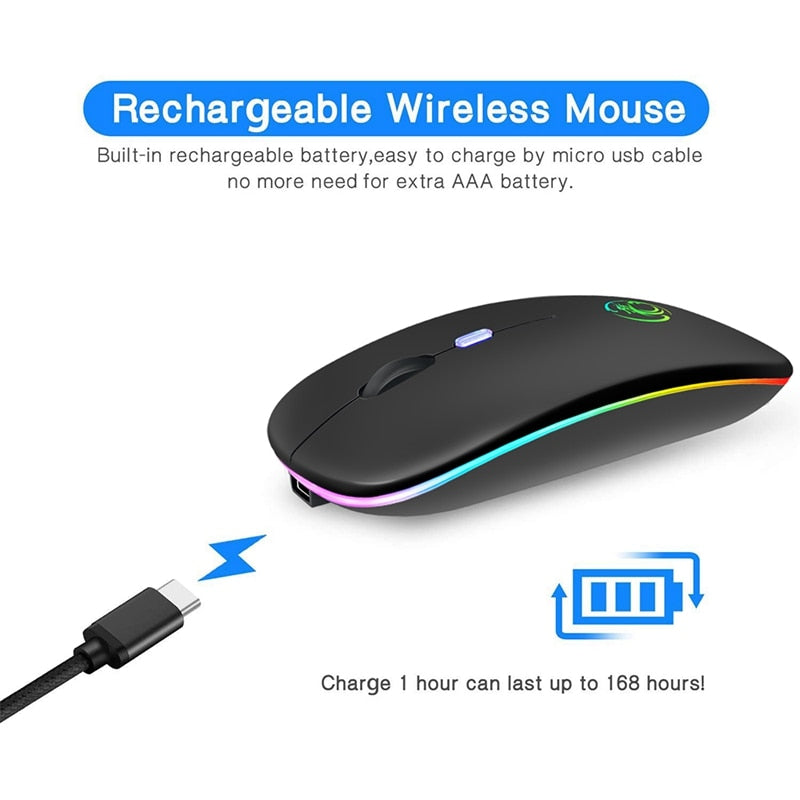 Ratón inalámbrico Bluetooth RGB recargable iMice 