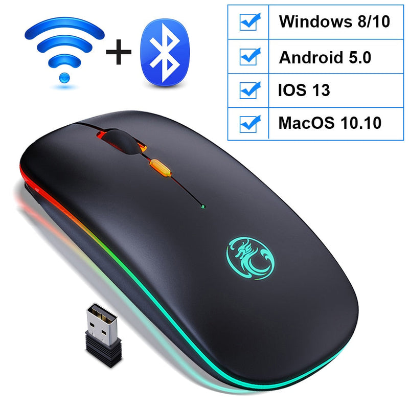 iMice Rechargeable RGB Bluetooth Wireless Mouse 