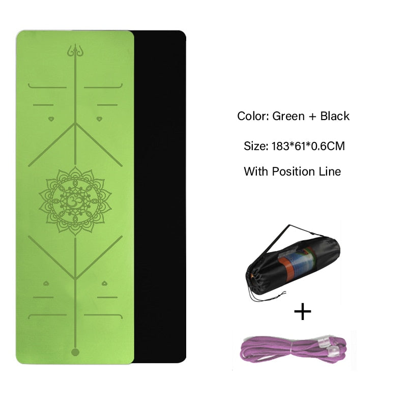 Senoya Non-Slip Yoga Mat - With Positional Lines For Beginners