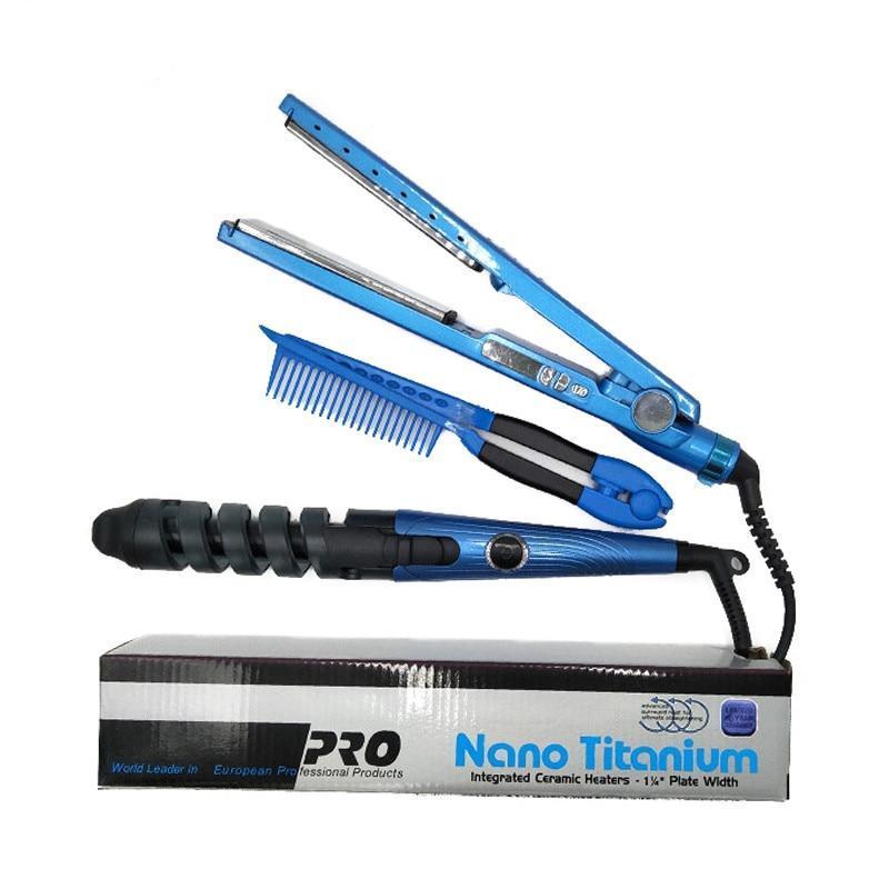 Titanium Professional Flat Iron - 3 in 1