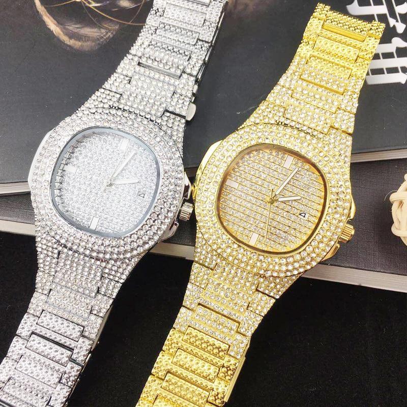 Unisex 18k Gold Plated Watch with Zirconia Stones - Free Shipping