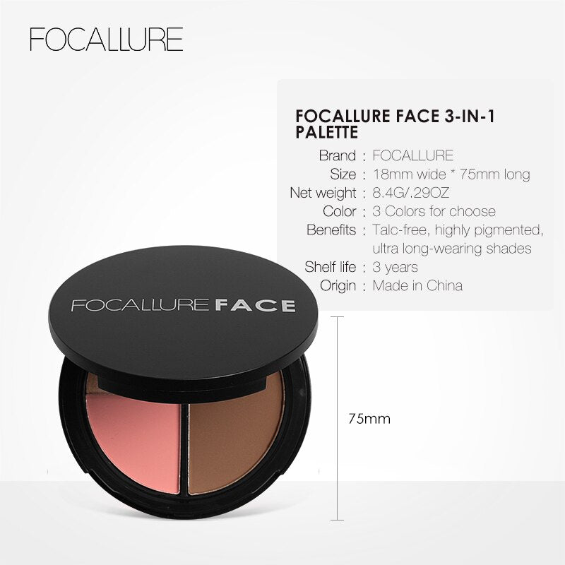 Focallure Facial Contour Palette - Highlighter and Bronzer