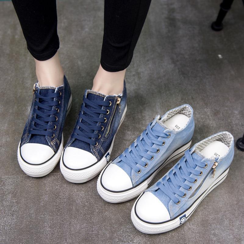 Zapatillas de mujer con diseño de estrellas de jeans 