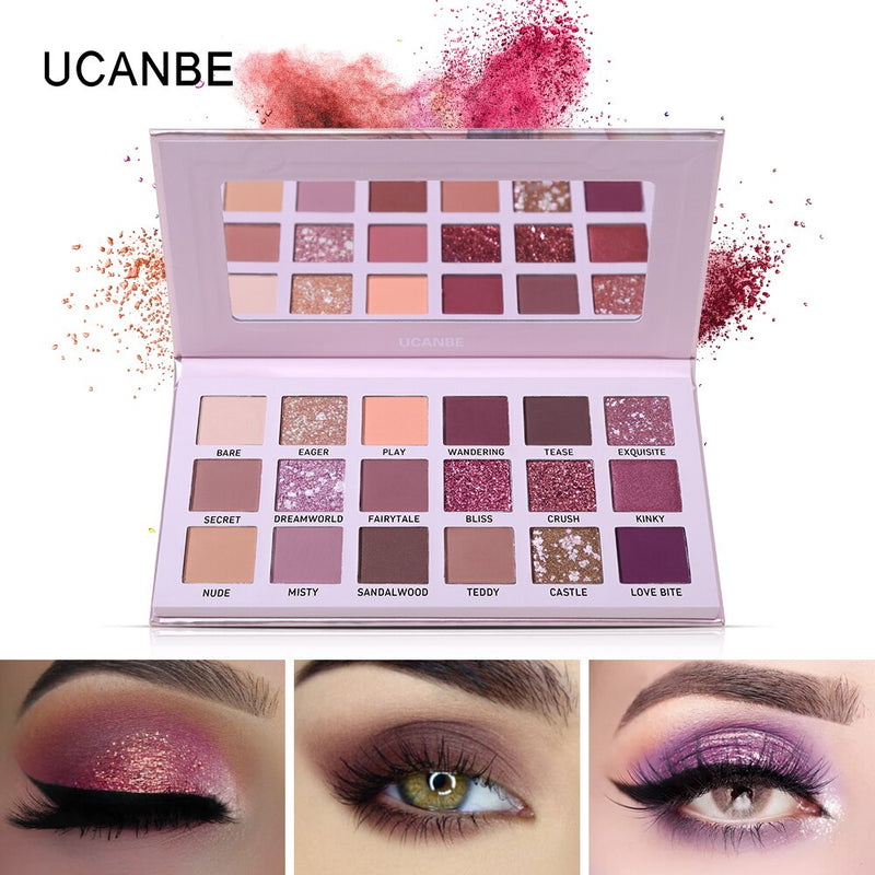 Paleta de sombras de ojos UCANBE - 18 colores