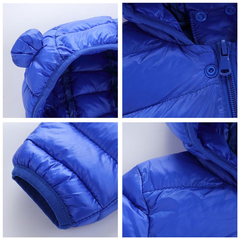 Children's Puffer Jacket with Hood - Basic Colors 