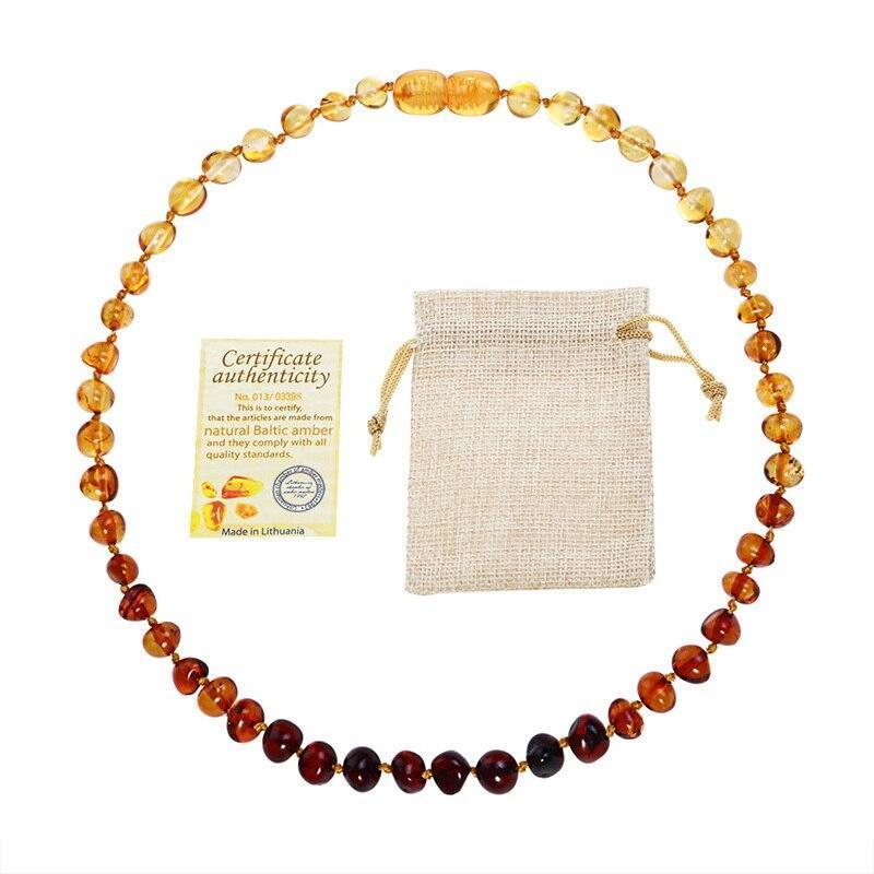 Polished Baltic Amber Necklace / 33 cm - Free Shipping