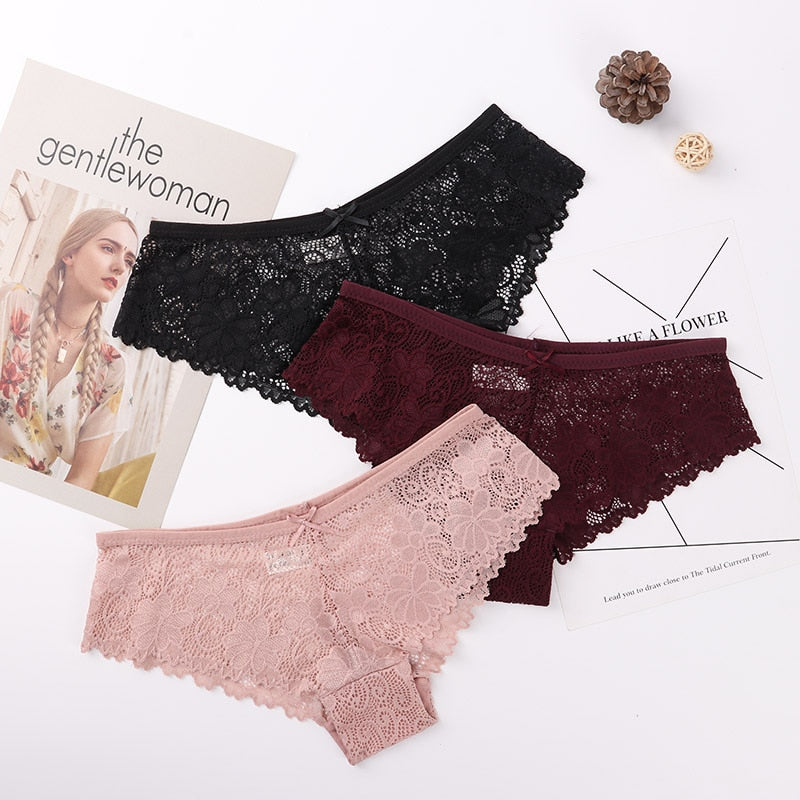 Sexy Lace Panties - 3-piece set 