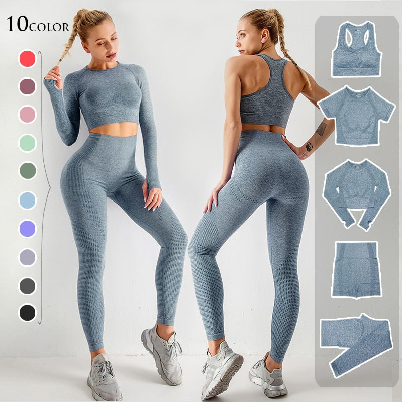 Conjunto de yoga fitness para mujer - 5 piezas 