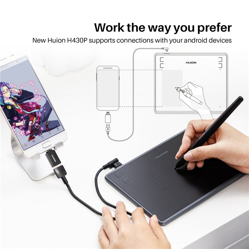 HUION H430P Digital Drawing and Graphics Tablet 