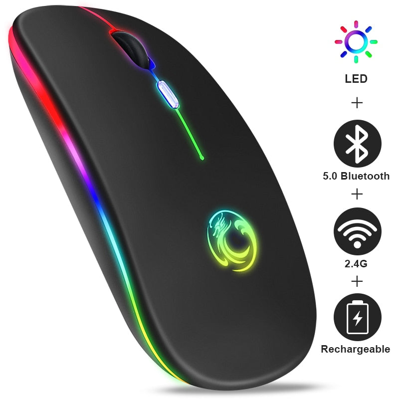 Ratón inalámbrico Bluetooth RGB recargable iMice 