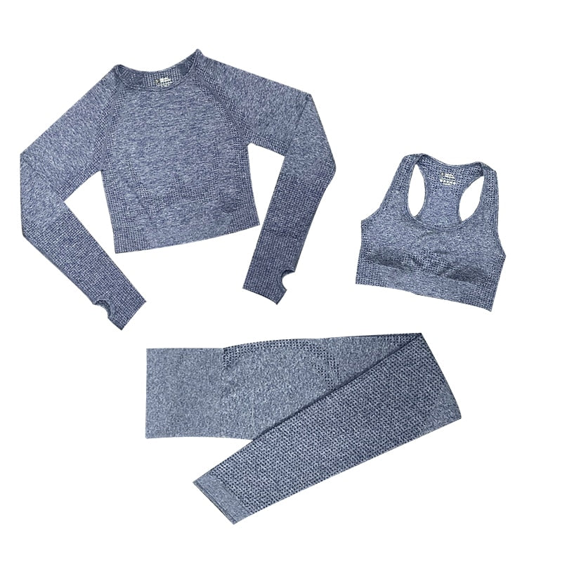 Conjunto de yoga fitness para mujer - 3 piezas