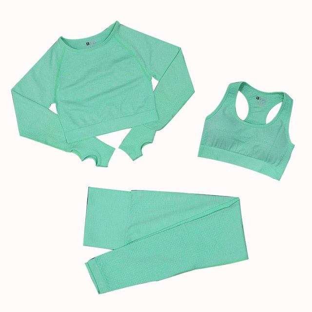 Conjunto de yoga fitness para mujer - 3 piezas