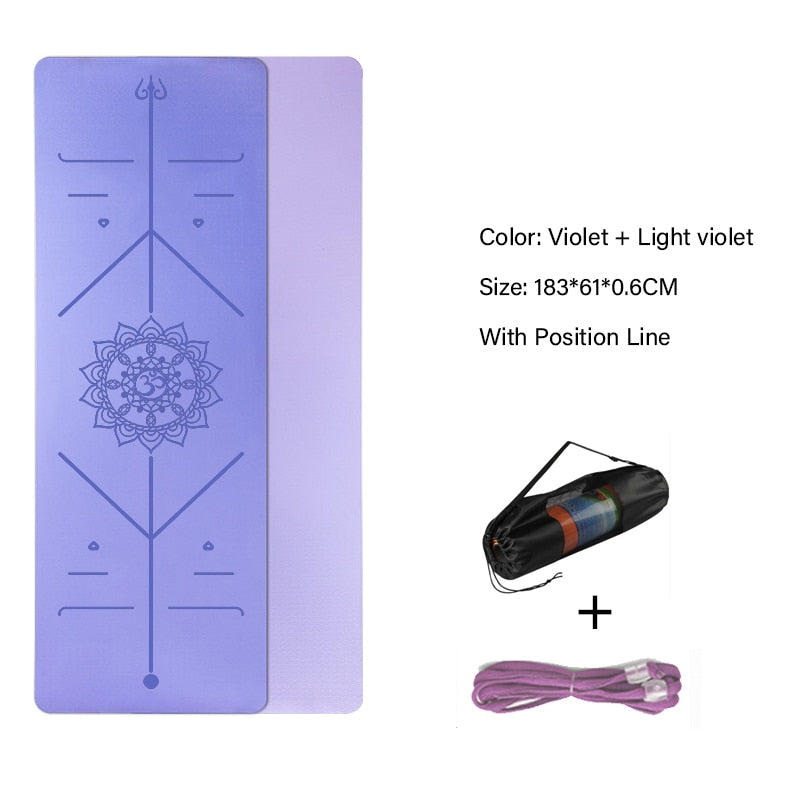 Senoya Non-Slip Yoga Mat - With Positional Lines For Beginners