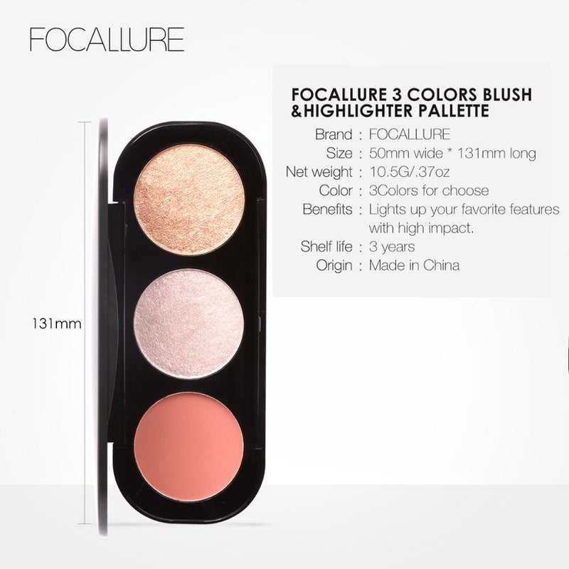 Focallure Highlighter Palette - 3 Colors