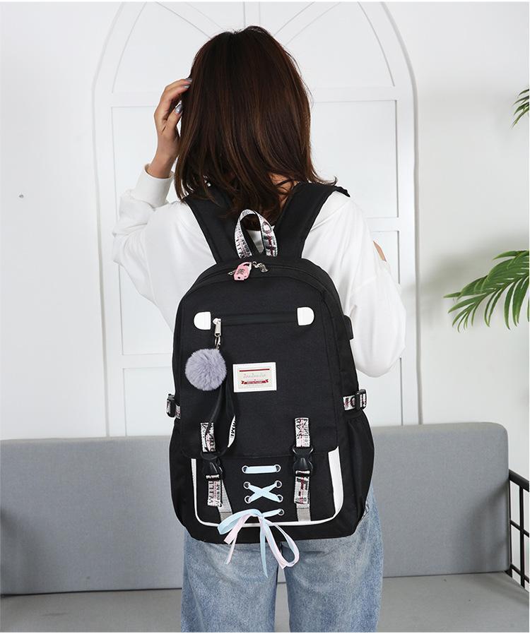 Women's Backpack with USB Input and Anti-Theft Lock 