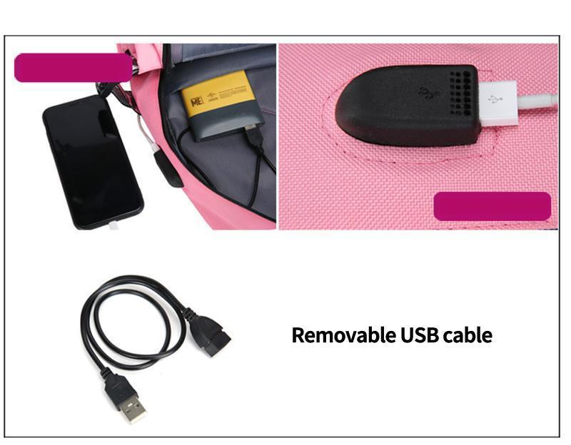 Women's Backpack with USB Input and Anti-Theft Lock 