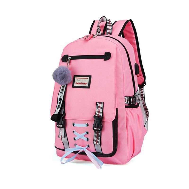 Women's Backpack with USB Input and Anti-Theft Lock 