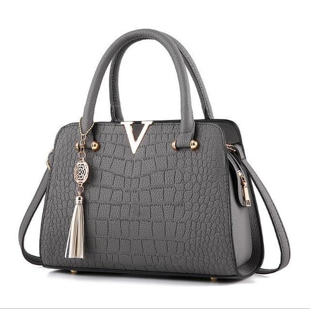 Bolsa de Couro Crocodile - Frete Gratis