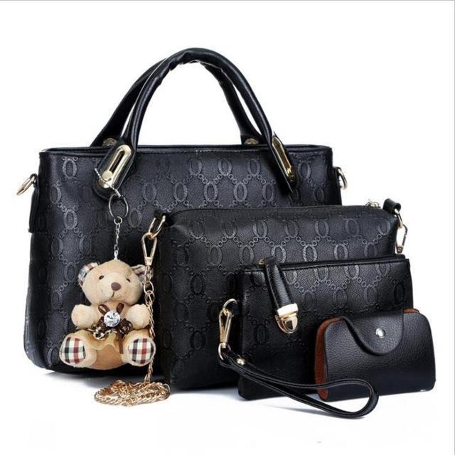 Classic Bella 4-piece Women's Handbag Kit + FREE Teddy Bear Keychain - FREE SHIPPING