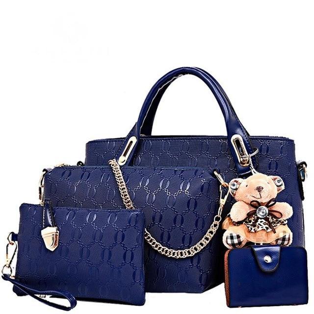 Classic Bella 4-piece Women's Handbag Kit + FREE Teddy Bear Keychain - FREE SHIPPING