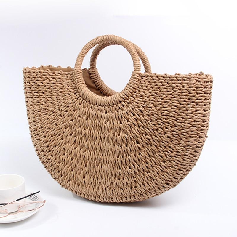 Half Moon Straw Bag 