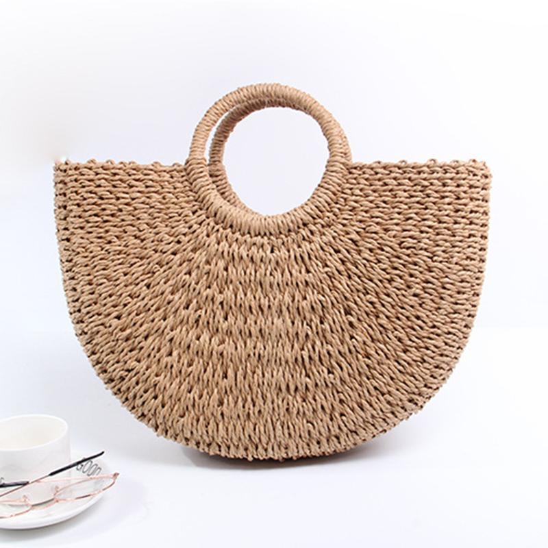 Half Moon Straw Bag 