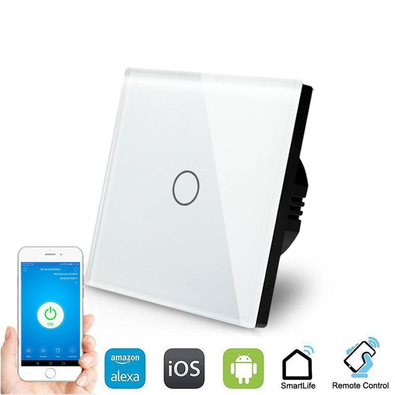 Interruptor de pared con pantalla táctil Wifi inteligente de 1 tecla - Cuadrado