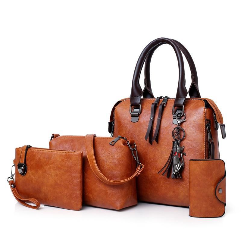 Conjunto de 4 bolsos de mano para mujer estilo clásico vintage - ENVÍO GRATIS 