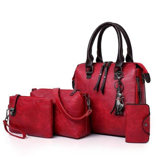 Conjunto de 4 bolsos de mano para mujer estilo clásico vintage - ENVÍO GRATIS 