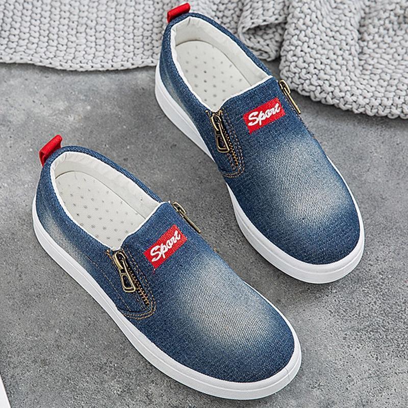 Casual Slip Denim Sneakers