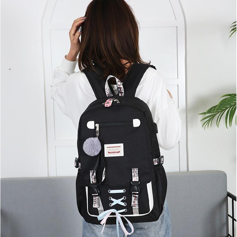 Women's Backpack with USB Input and Anti-Theft Lock 