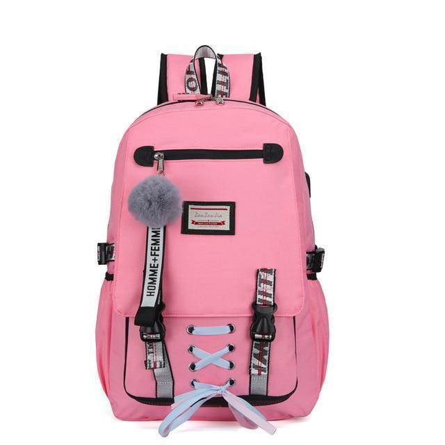 Mochila para mujer con entrada USB y cierre antirrobo 