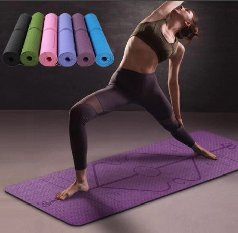 Senoya Non-Slip Yoga Mat - With Positional Lines For Beginners