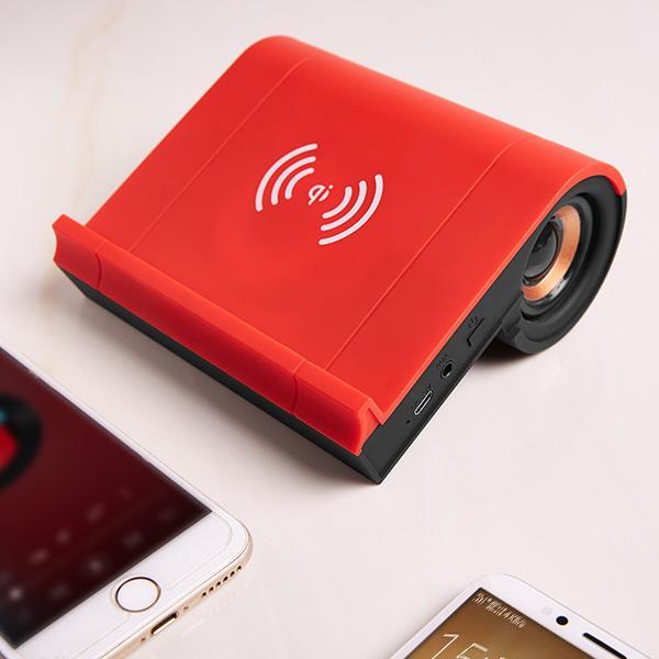 Cargador inalámbrico para teléfono móvil con altavoz Bluetooth